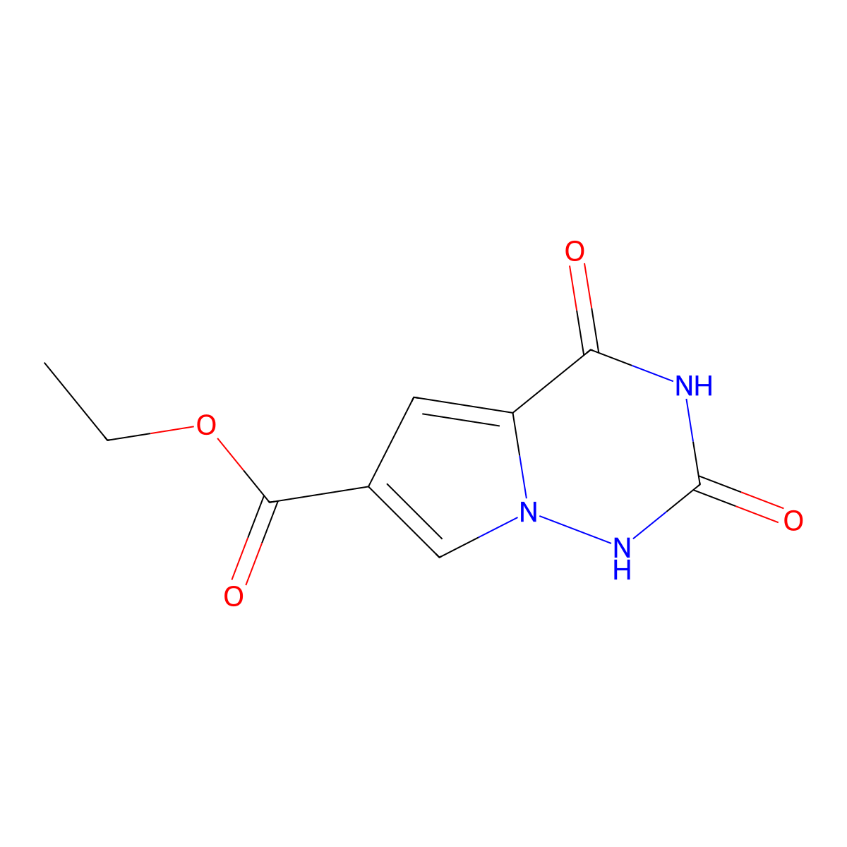 Ethyl 2,4-dioxo-1,2,3,4-tetrahydropyrrolo[2,1-f][1,2,4]triazine-6-carboxylate molecular structure, CAS 1245648-09-2