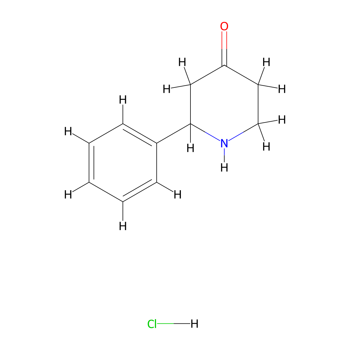 2-Phenylpiperidin-4-one hydrochloride molecular structure, CAS 1245648-13-8