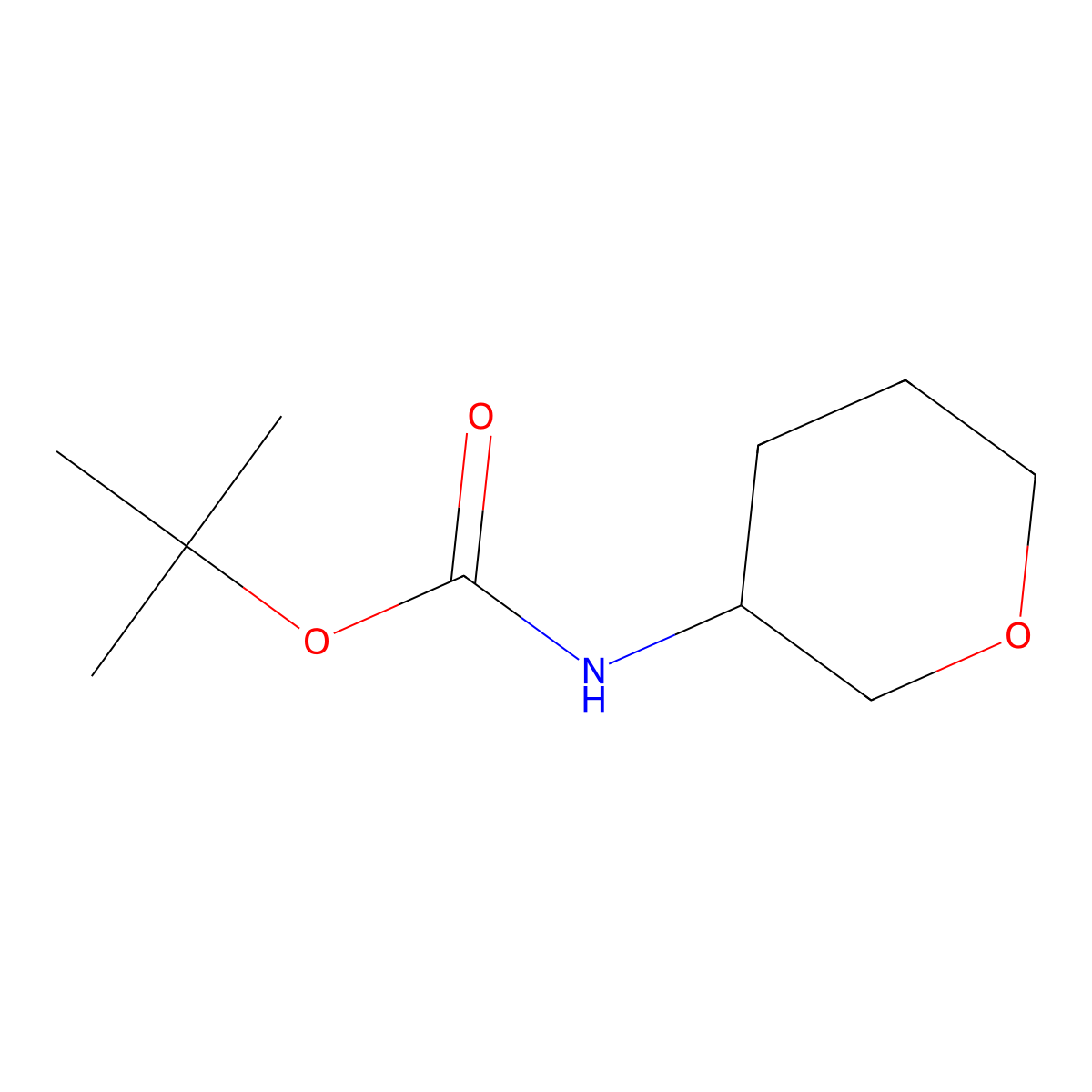 (R)-tert-Butyl (tetrahydro-2H-pyran-3-yl)carbamate molecular structure, CAS 1245648-17-2