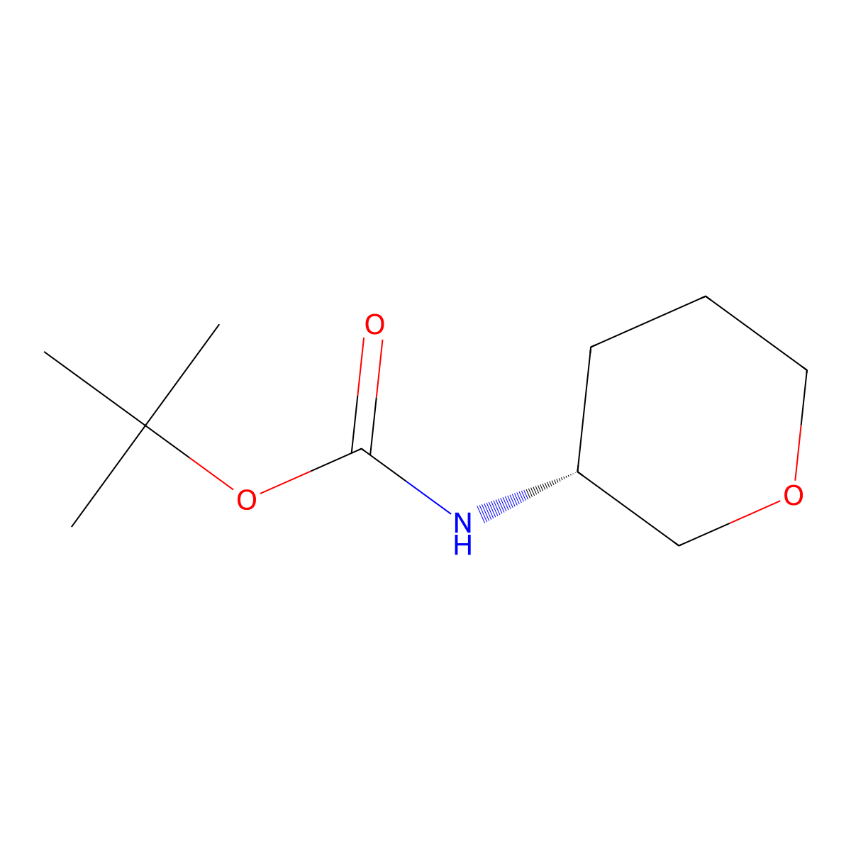 (R)-tert-Butyl (tetrahydro-2H-pyran-3-yl)carbamate molecular structure, CAS 1245648-17-2
