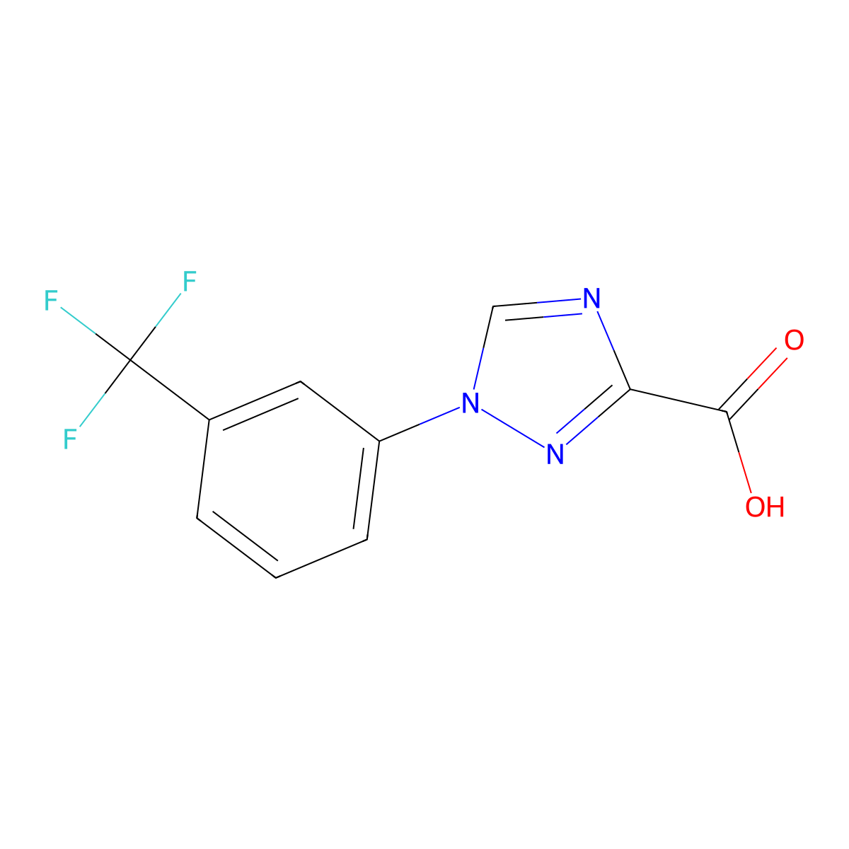 1-(3-(trifluoromethyl)phenyl)-1H-1,2,4-triazole-3-carboxylic acid molecular structure, CAS 1245648-27-4