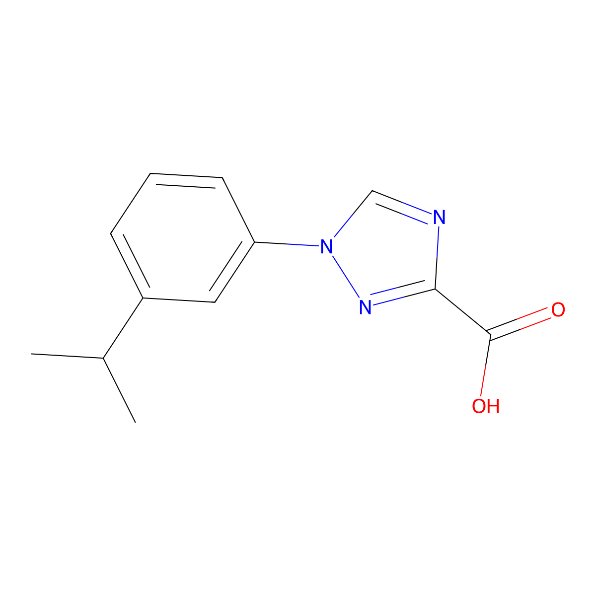 1-(3-isopropylphenyl)-1H-1,2,4-triazole-3-carboxylic acid molecular structure, CAS 1245648-30-9