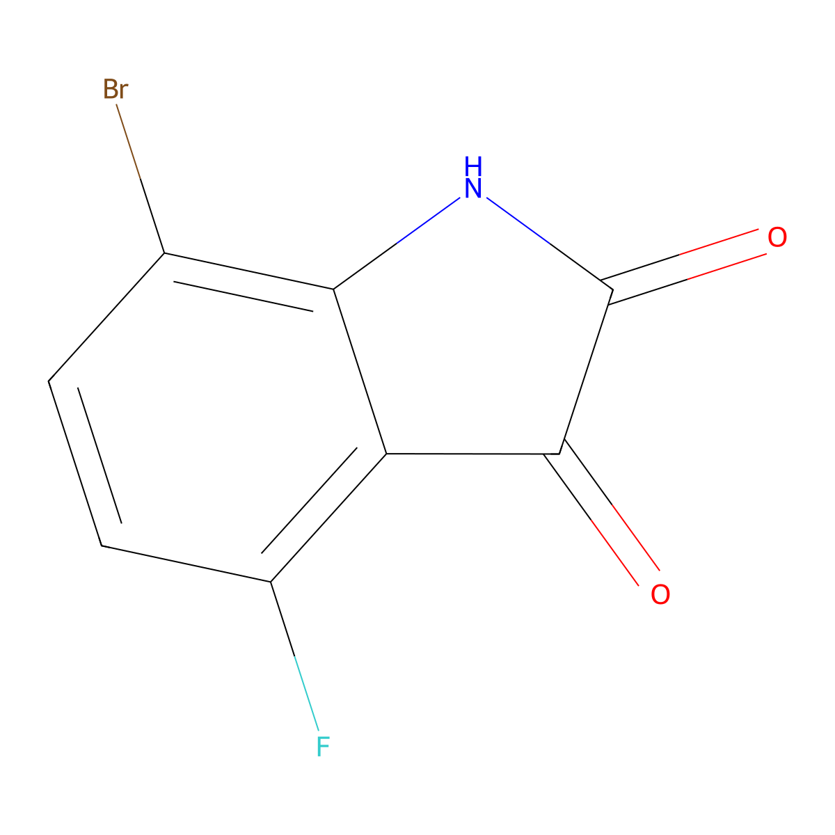 7-Bromo-4-fluoroindoline-2,3-dione molecular structure, CAS 1245648-36-5