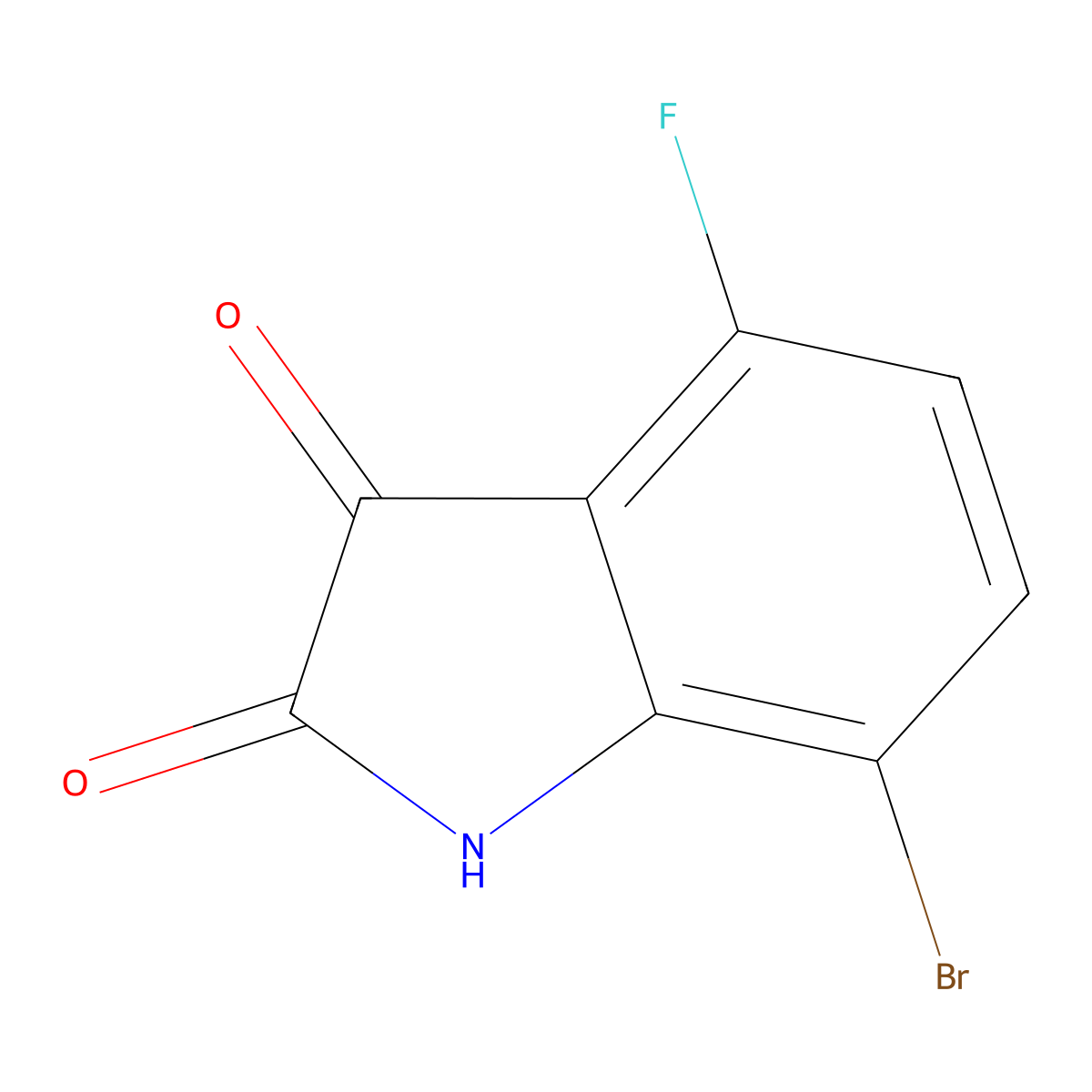 7-Bromo-4-fluoroindoline-2,3-dione molecular structure, CAS 1245648-36-5