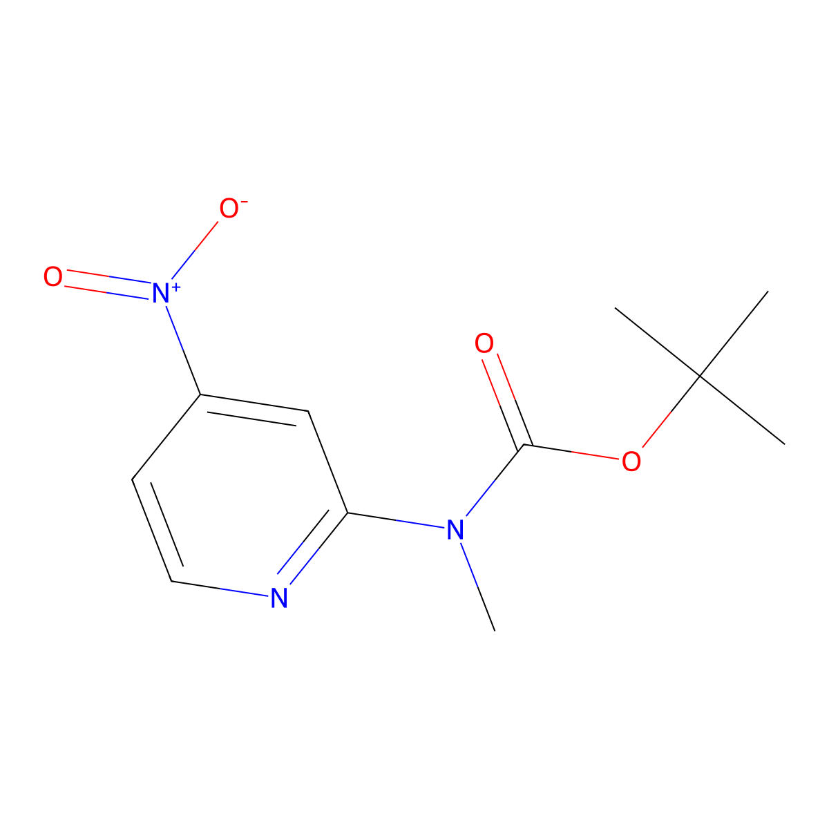 tert-Butyl methyl(4-nitropyridin-2-yl)carbamate molecular structure, CAS 1245648-38-7