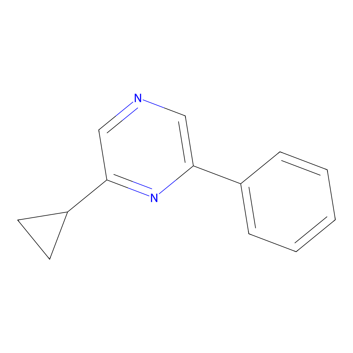 2-Cyclopropyl-6-phenylpyrazine molecular structure, CAS 1245648-40-1