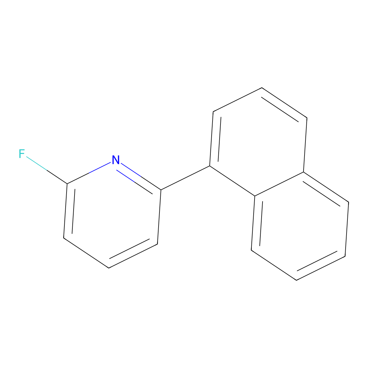 2-Fluoro-6-(naphthalen-1-yl)pyridine molecular structure, CAS 1245648-43-4