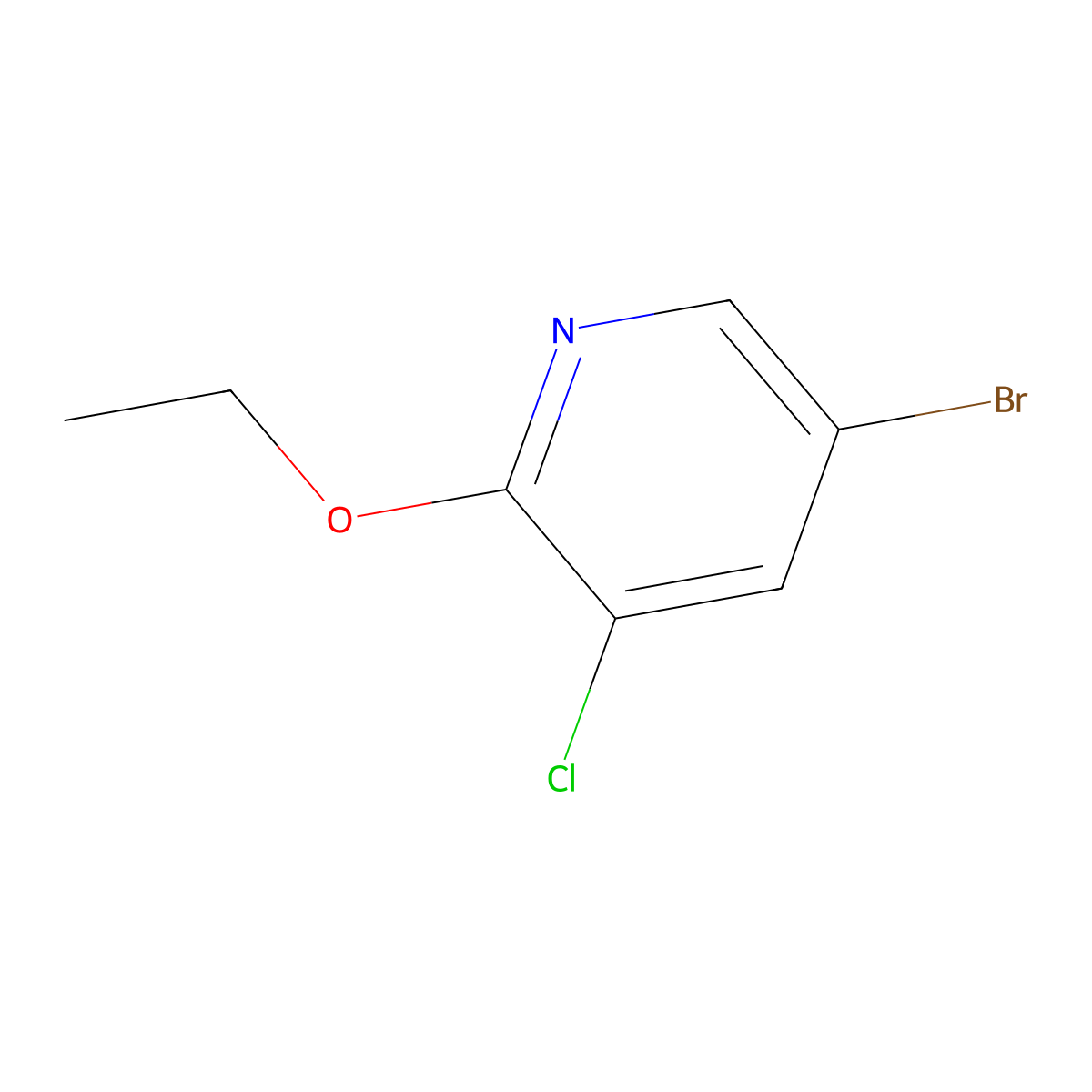 5-Bromo-3-chloro-2-ethoxypyridine molecular structure, CAS 1245648-68-3
