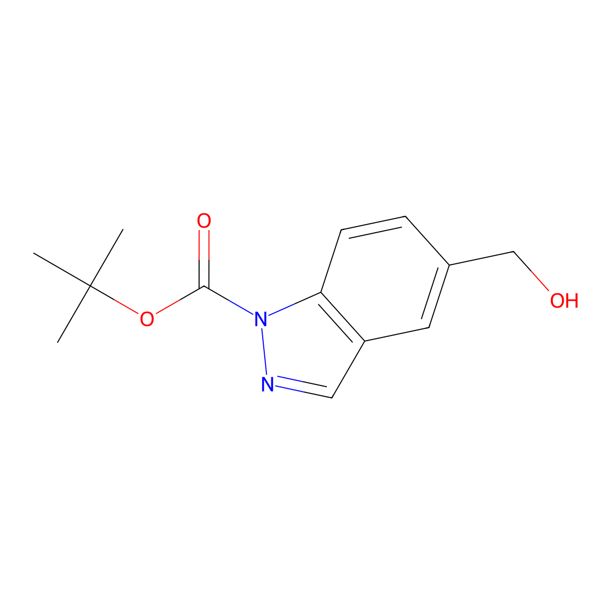 tert-butyl 5-(hydroxymethyl)-1H-indazole-1-carboxylate molecular structure, CAS 1245648-89-8