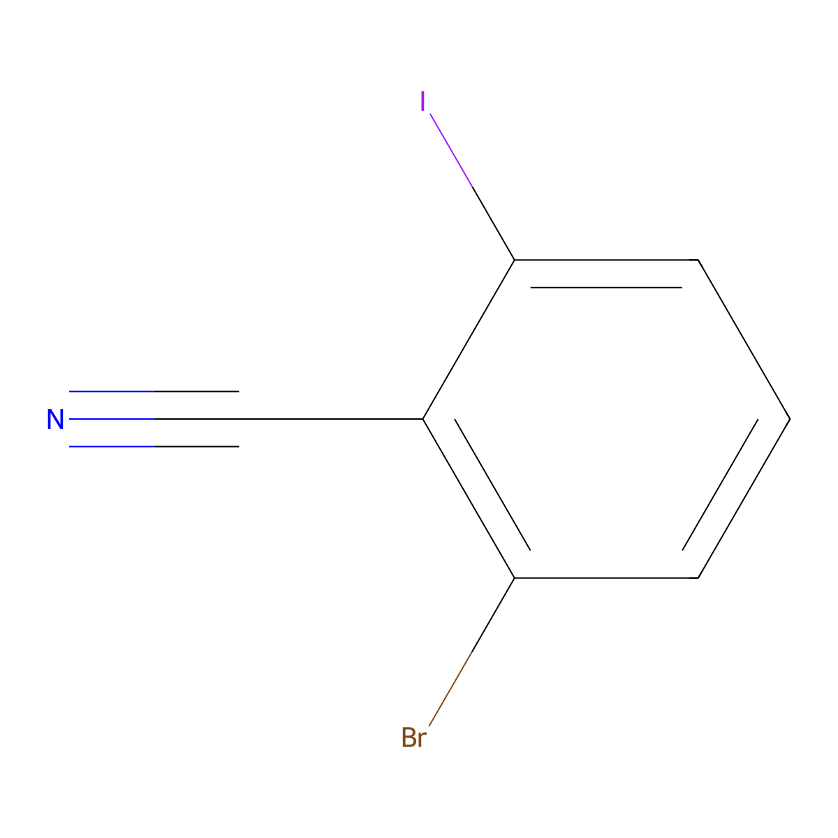 2-Bromo-6-iodobenzonitrile molecular structure, CAS 1245648-93-4