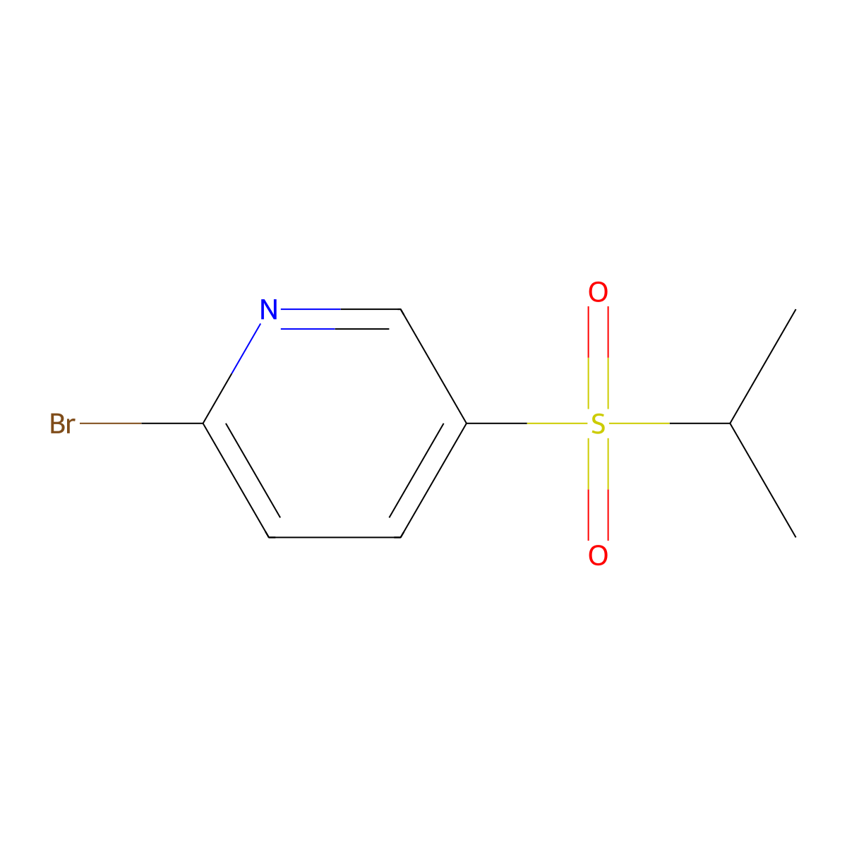2-Bromo-5-(isopropylsulfonyl)pyridine molecular structure, CAS 1245648-96-7