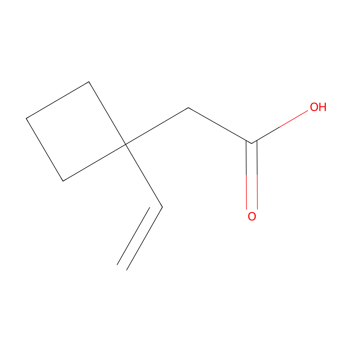 2-(1-Ethenylcyclobutyl)acetic acid molecular structure, CAS 1245649-55-1