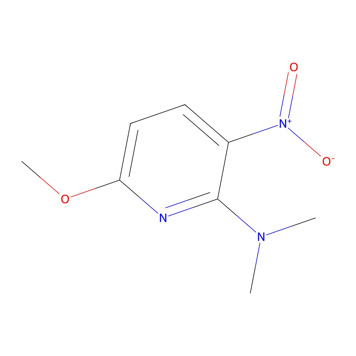 6-Methoxy-N,N-dimethyl-3-nitropyridin-2-amine molecular structure, CAS 1245649-60-8