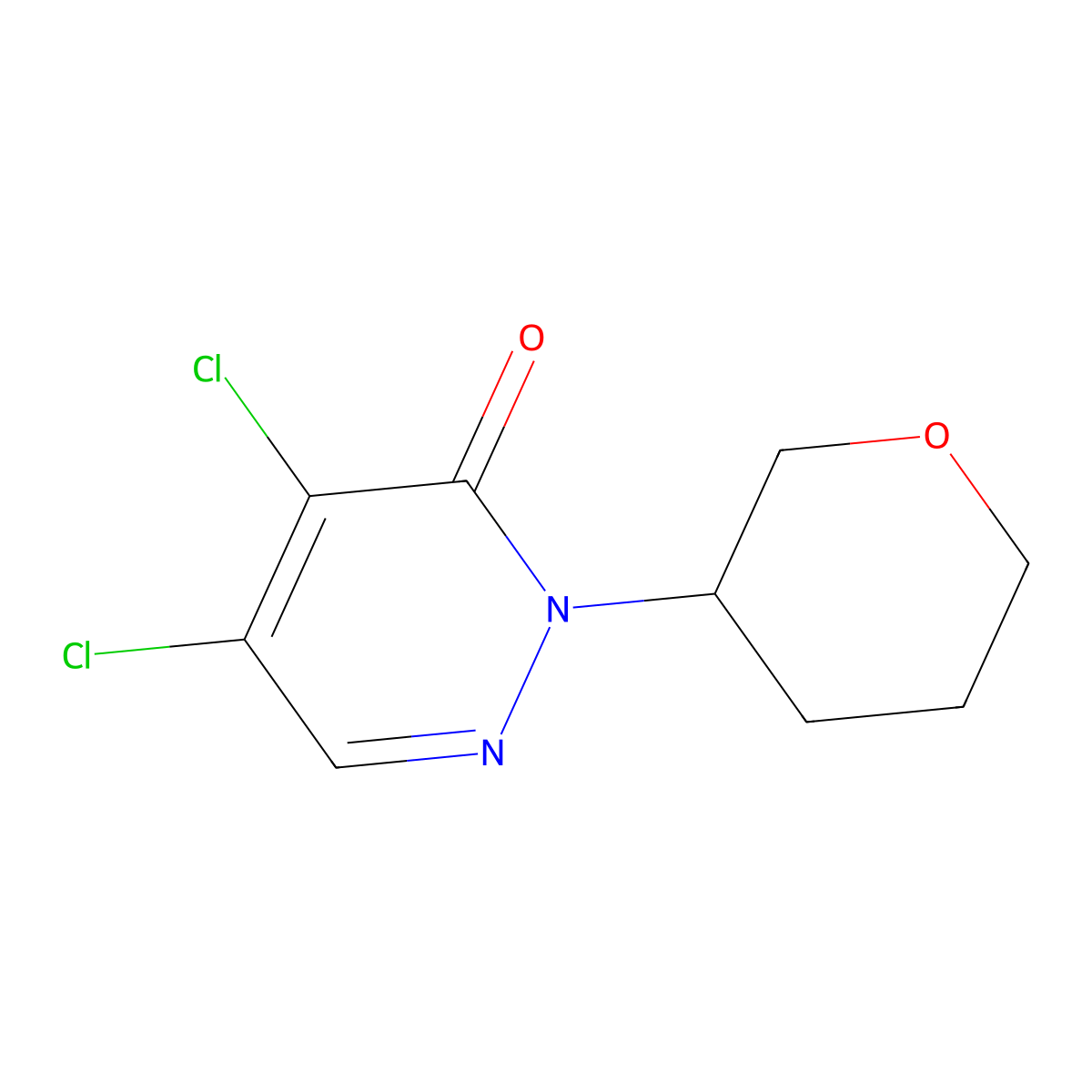 4,5-dichloro-2-(tetrahydro-2H-pyran-3-yl)pyridazin-3(2H)-one molecular structure, CAS 1245649-65-3