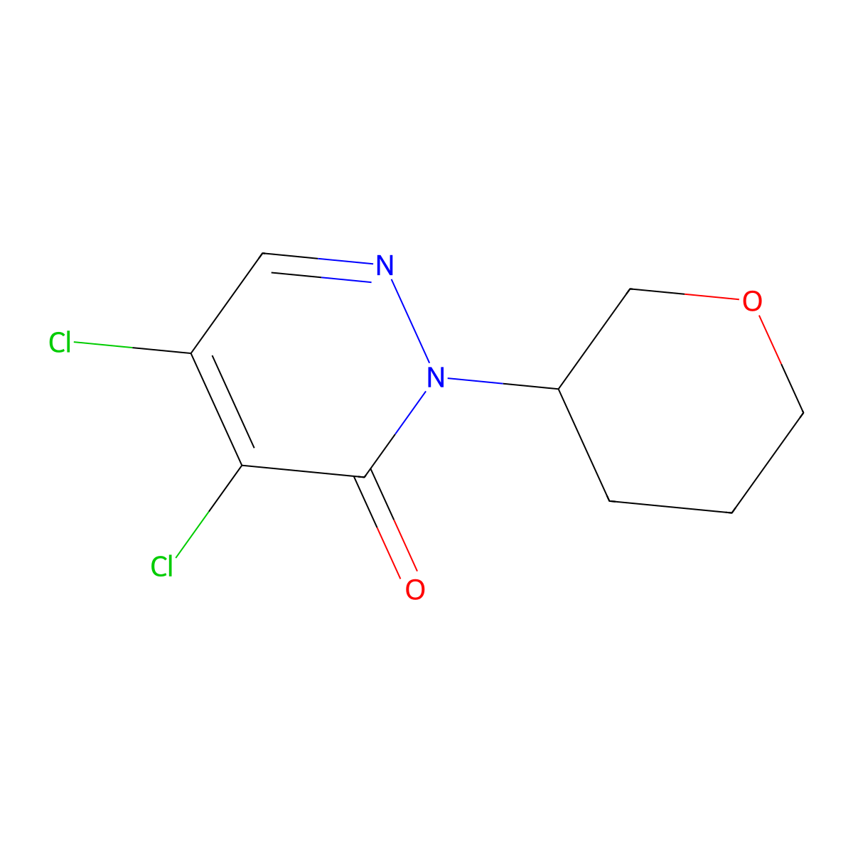 4,5-dichloro-2-(tetrahydro-2H-pyran-3-yl)pyridazin-3(2H)-one molecular structure, CAS 1245649-65-3