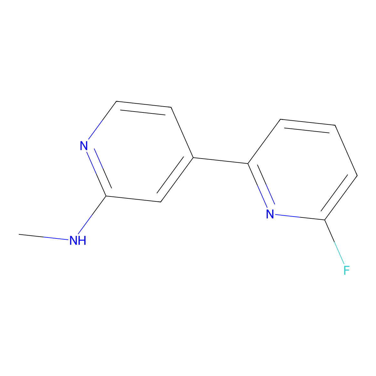 6-Fluoro-N-methyl-[2,4'-bipyridin]-2'-amine molecular structure, CAS 1245649-68-6