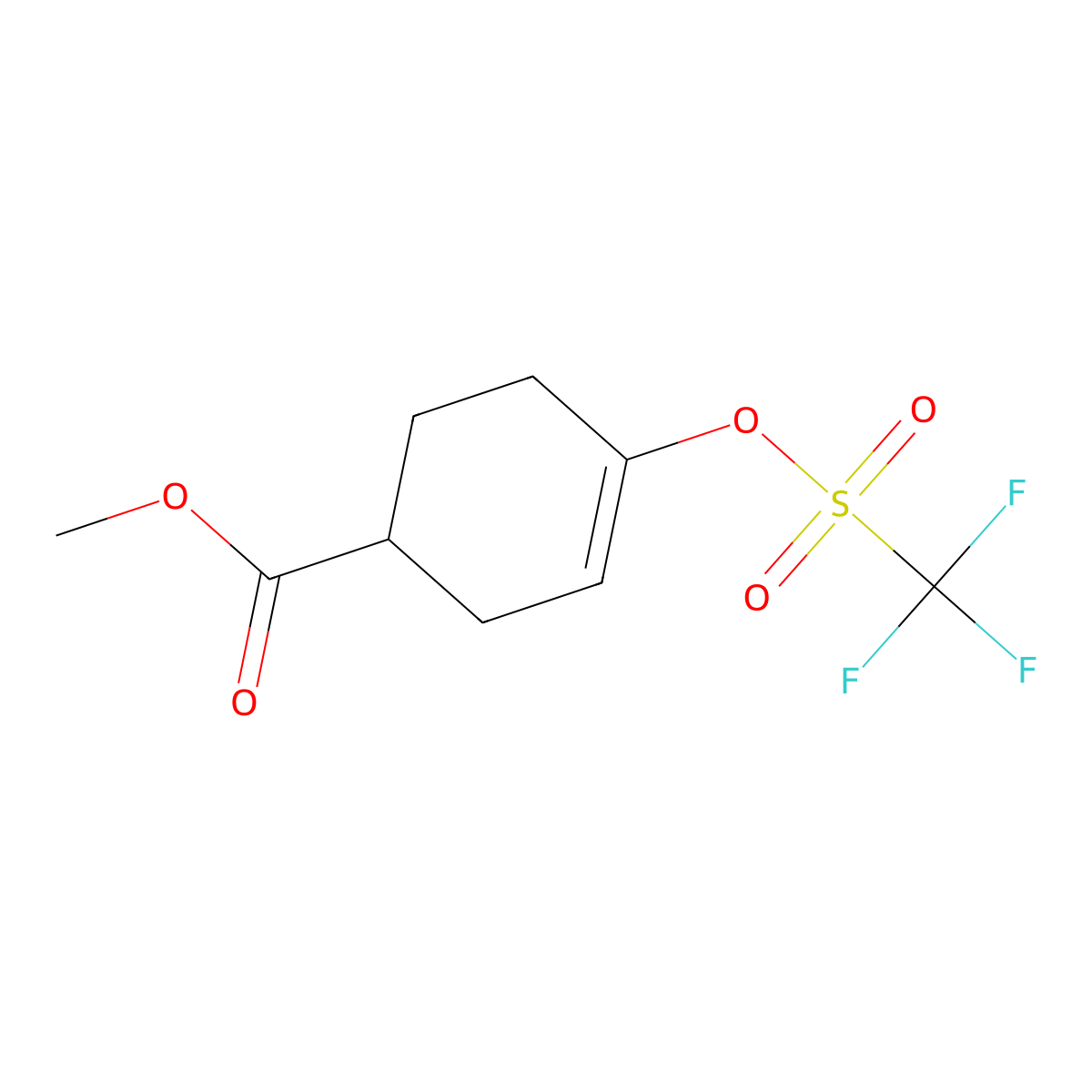 Methyl 4-(((trifluoromethyl)sulfonyl)oxy)cyclohex-3-enecarboxylate molecular structure, CAS 1245649-70-0