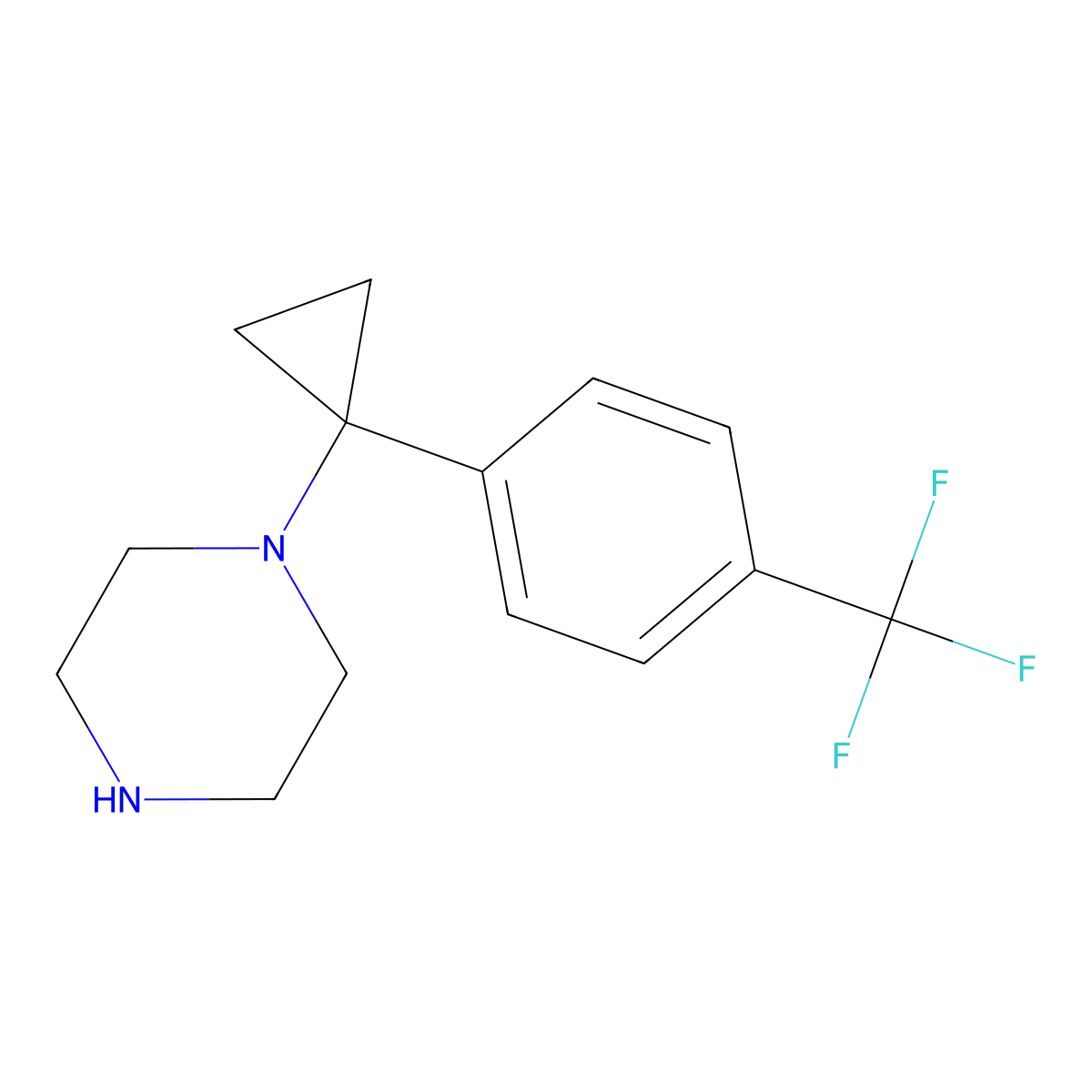 1-(1-(4-(Trifluoromethyl)phenyl)cyclopropyl)piperazine molecular structure, CAS 1245649-95-9