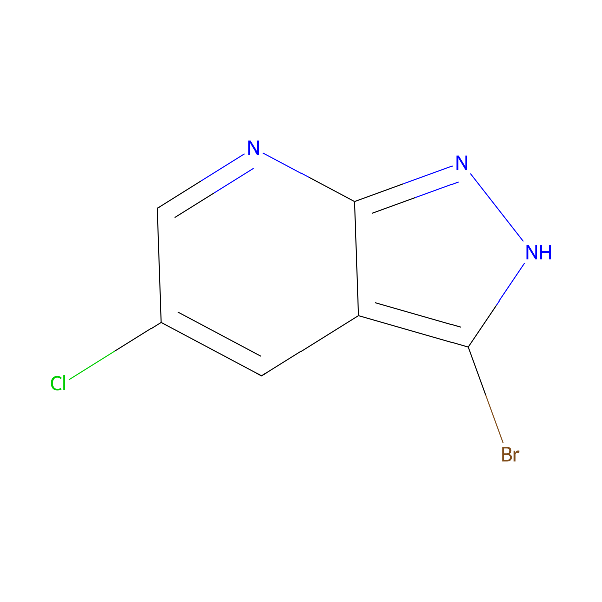 3-Bromo-5-chloro-1H-pyrazolo[3,4-b]pyridine molecular structure, CAS 1245649-96-0
