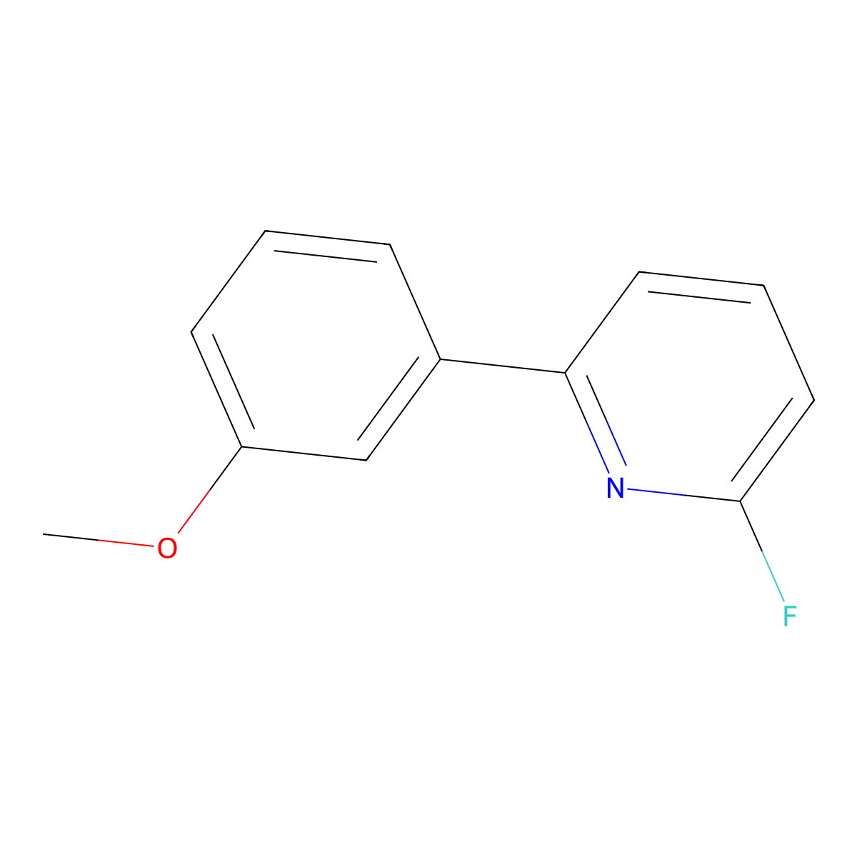 2-Fluoro-6-(3-methoxyphenyl)pyridine molecular structure, CAS 1245650-00-3