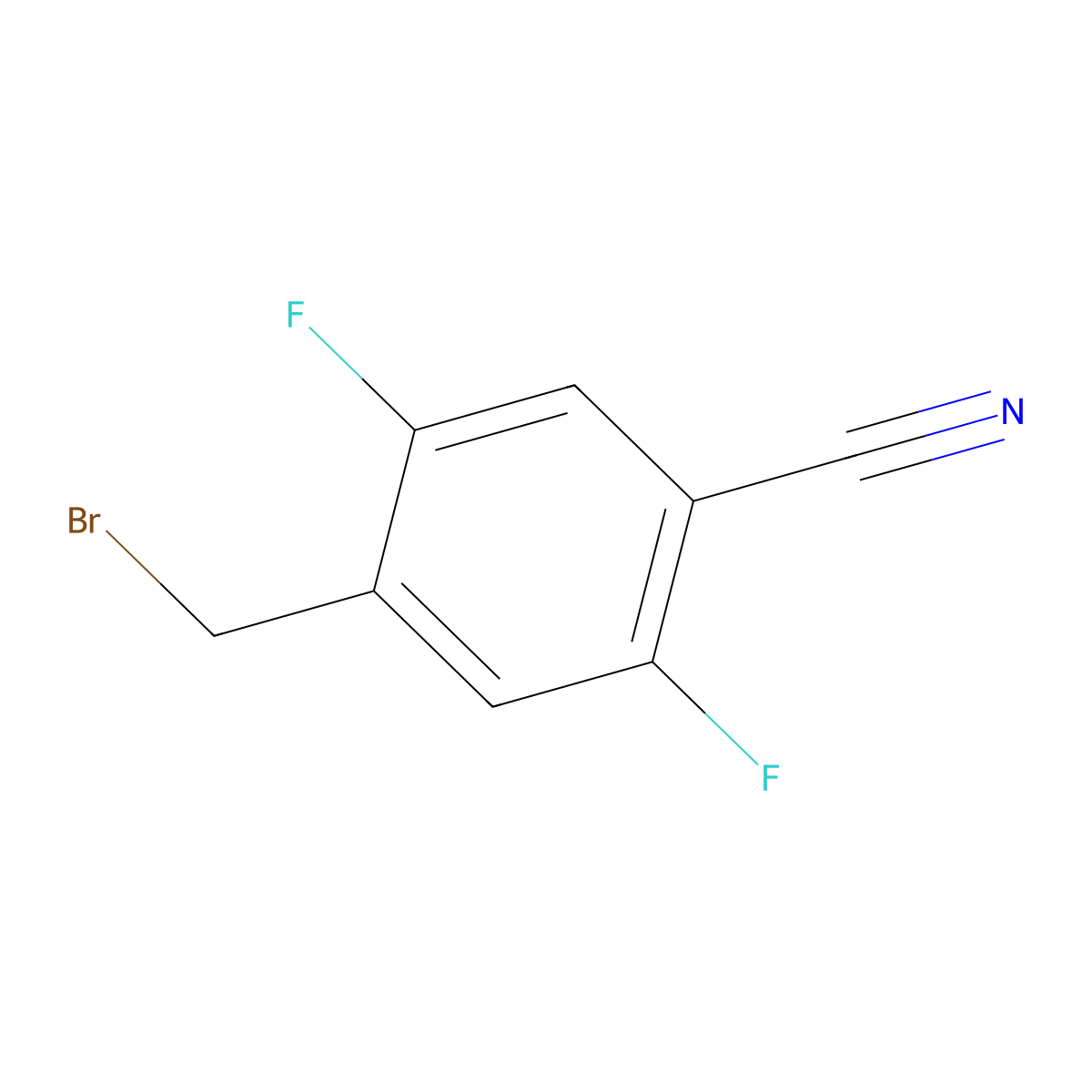 4-(Bromomethyl)-2,5-difluorobenzonitrile molecular structure, CAS 1245651-19-7
