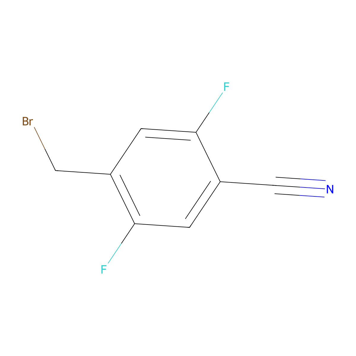 4-(Bromomethyl)-2,5-difluorobenzonitrile molecular structure, CAS 1245651-19-7