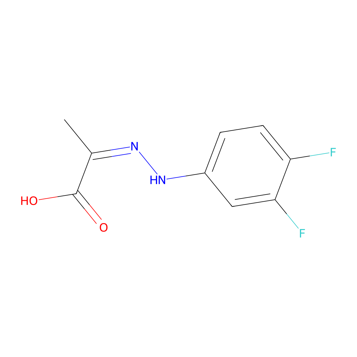 2-(2-(3,4-Difluorophenyl)hydrazono)propanoic acid molecular structure, CAS 1245652-55-4