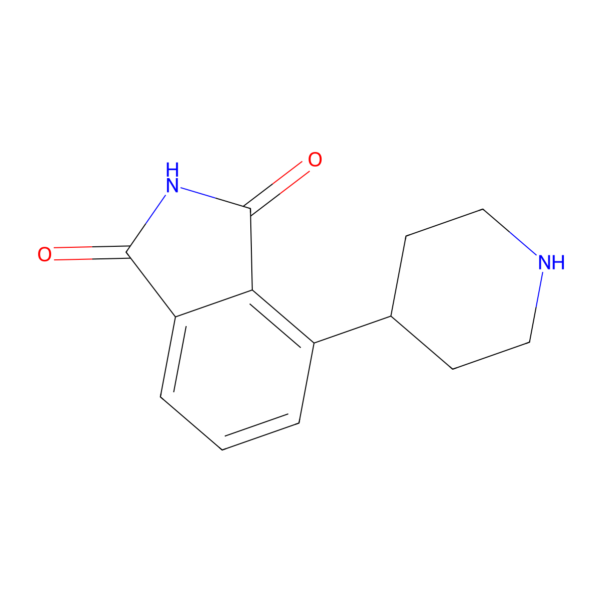 4-(4-Piperidinyl)-1H-isoindole-1,3(2H)-dione molecular structure, CAS 1245698-16-1