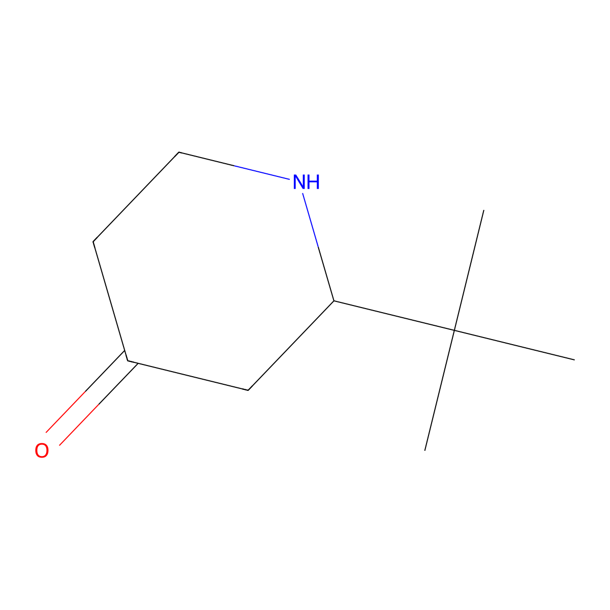 2-(tert-Butyl)piperidin-4-one molecular structure, CAS 1245698-23-0