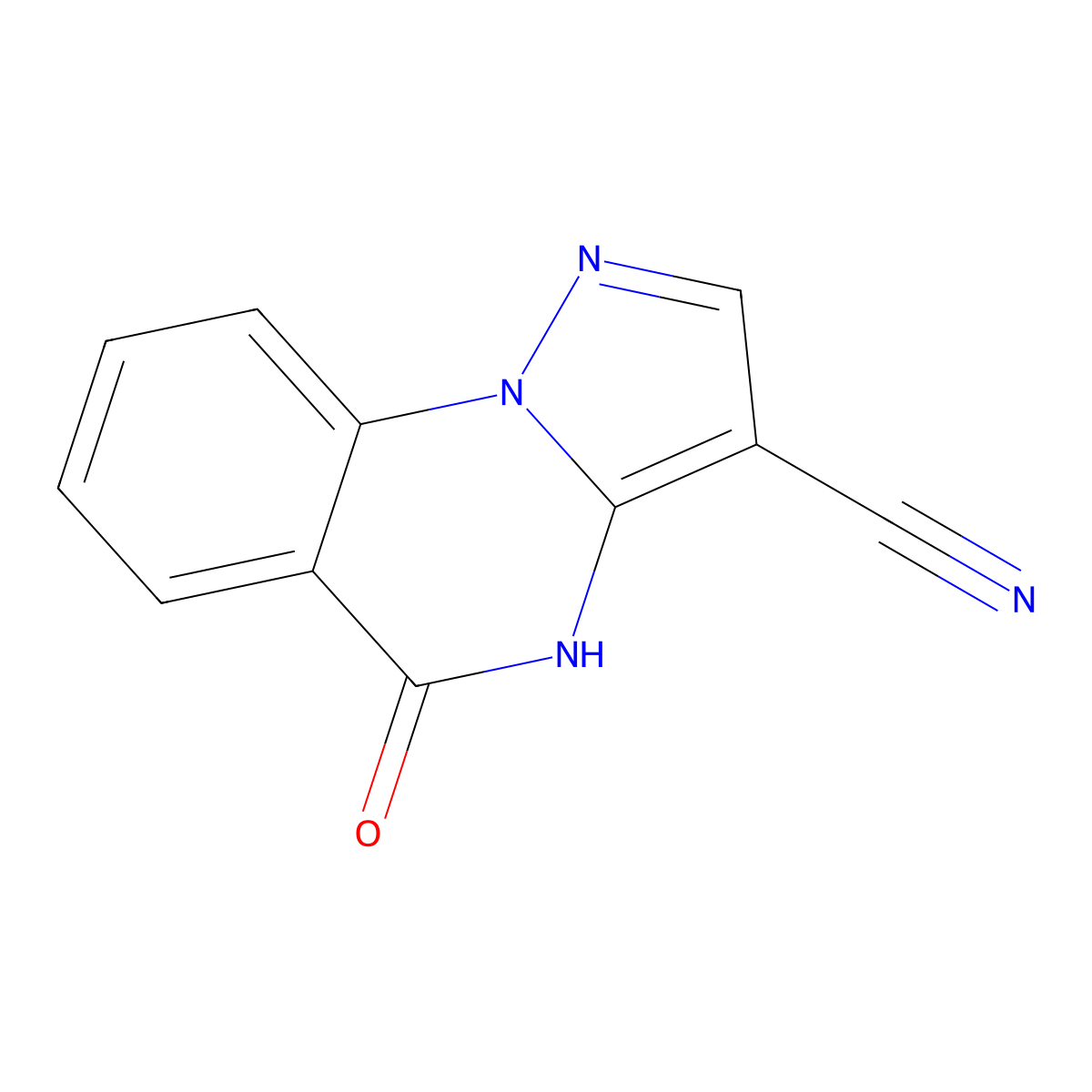 5-Oxo-4,5-dihydropyrazolo[1,5-a]quinazoline-3-carbonitrile molecular structure, CAS 124570-55-4