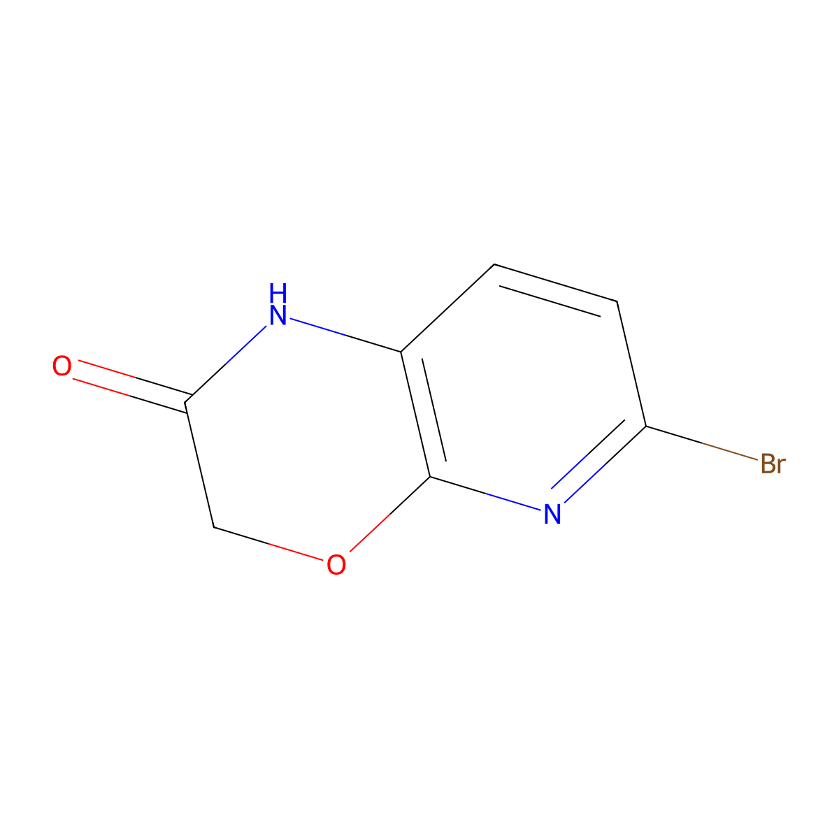 6-Bromo-1H-pyrido[2,3-b][1,4]oxazin-2(3H)-one molecular structure, CAS 1245708-13-7