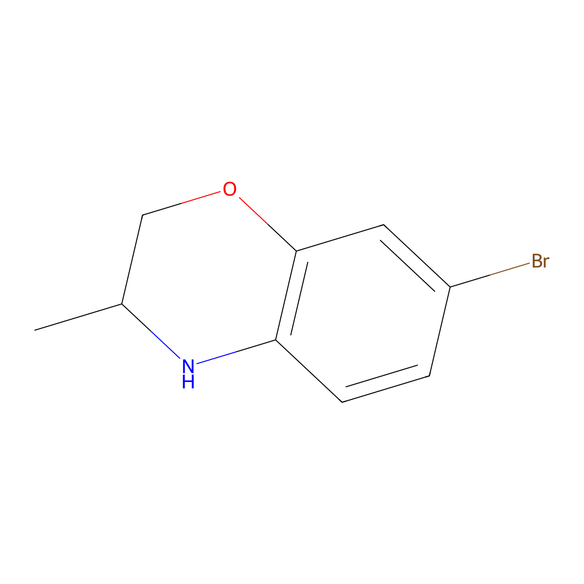 7-Bromo-3-methyl-3,4-dihydro-2H-benzo[b][1,4]oxazine molecular structure, CAS 1245708-18-2
