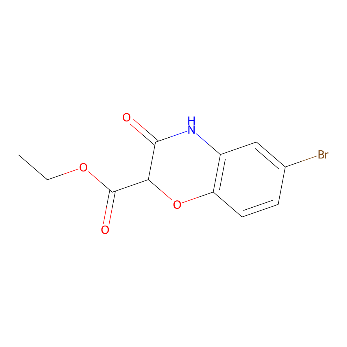ethyl 6-Bromo-3-oxo-3,4-dihydro-2H-benzo[b][1,4]oxazine-2-carboxylate molecular structure, CAS 1245708-51-3
