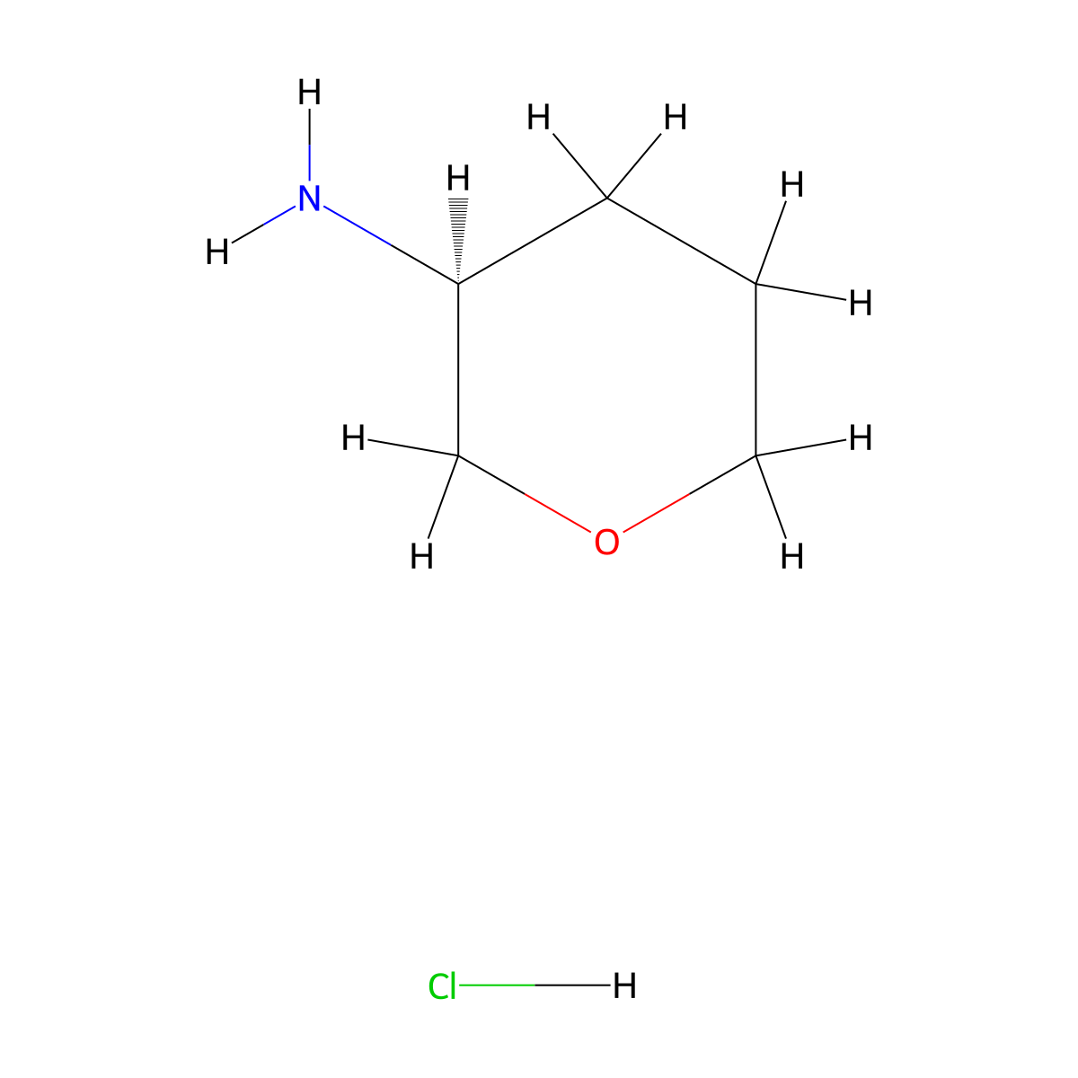 (3S)-oxan-3-amine hydrochloride molecular structure, CAS 1245724-46-2