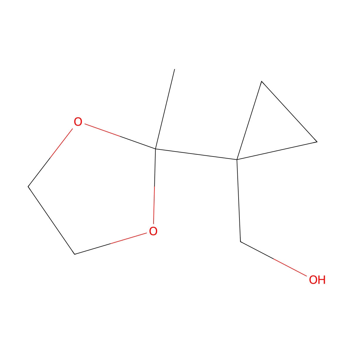 [1-(2-Methyl-1,3-dioxolan-2-yl)cyclopropyl]methanol molecular structure, CAS 124573-09-7