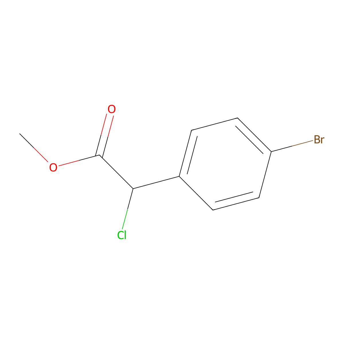 Methyl 2-(4-bromophenyl)-2-chloroacetate molecular structure, CAS 124573-93-9
