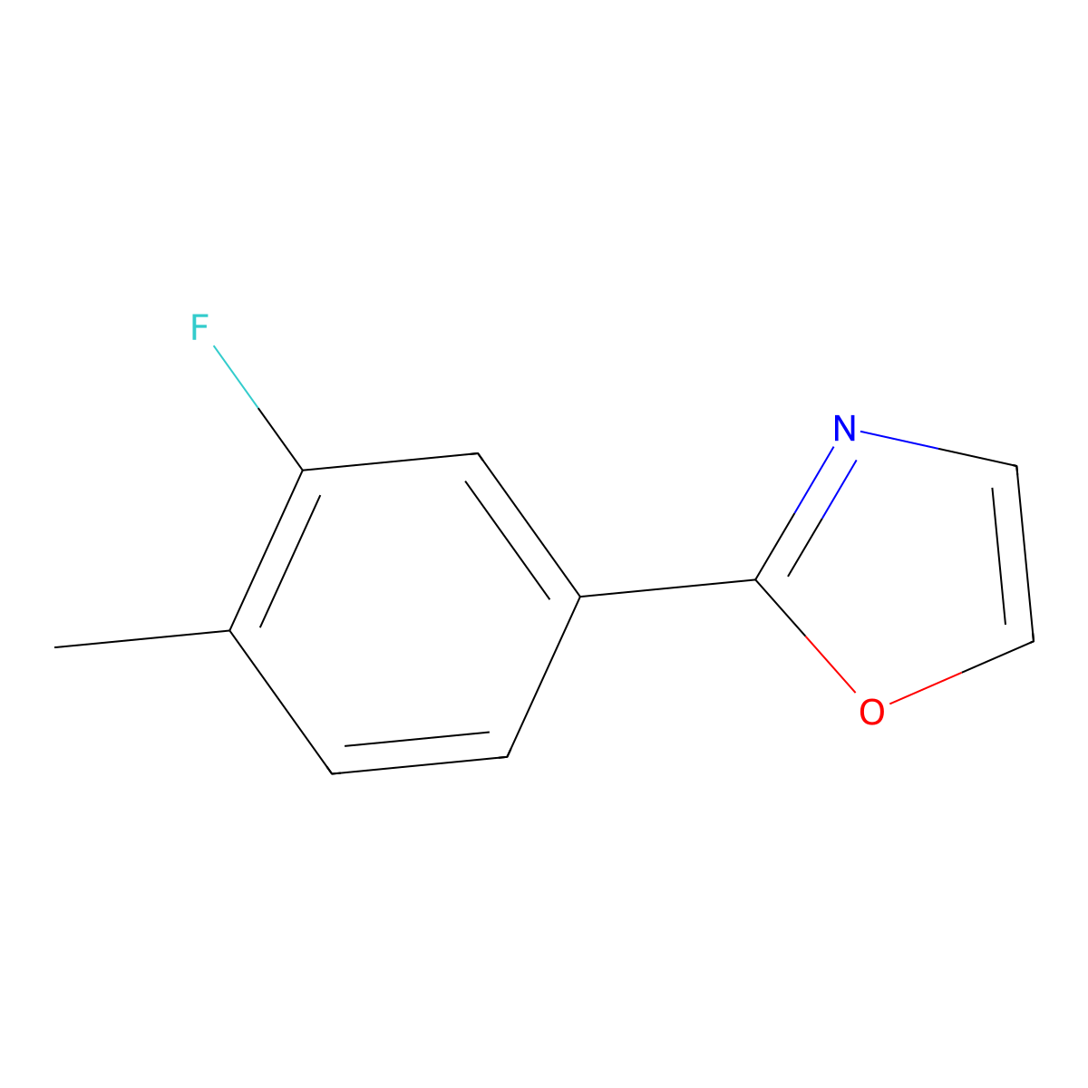 2-(3-Fluoro-4-methylphenyl)oxazole molecular structure, CAS 1245731-45-6