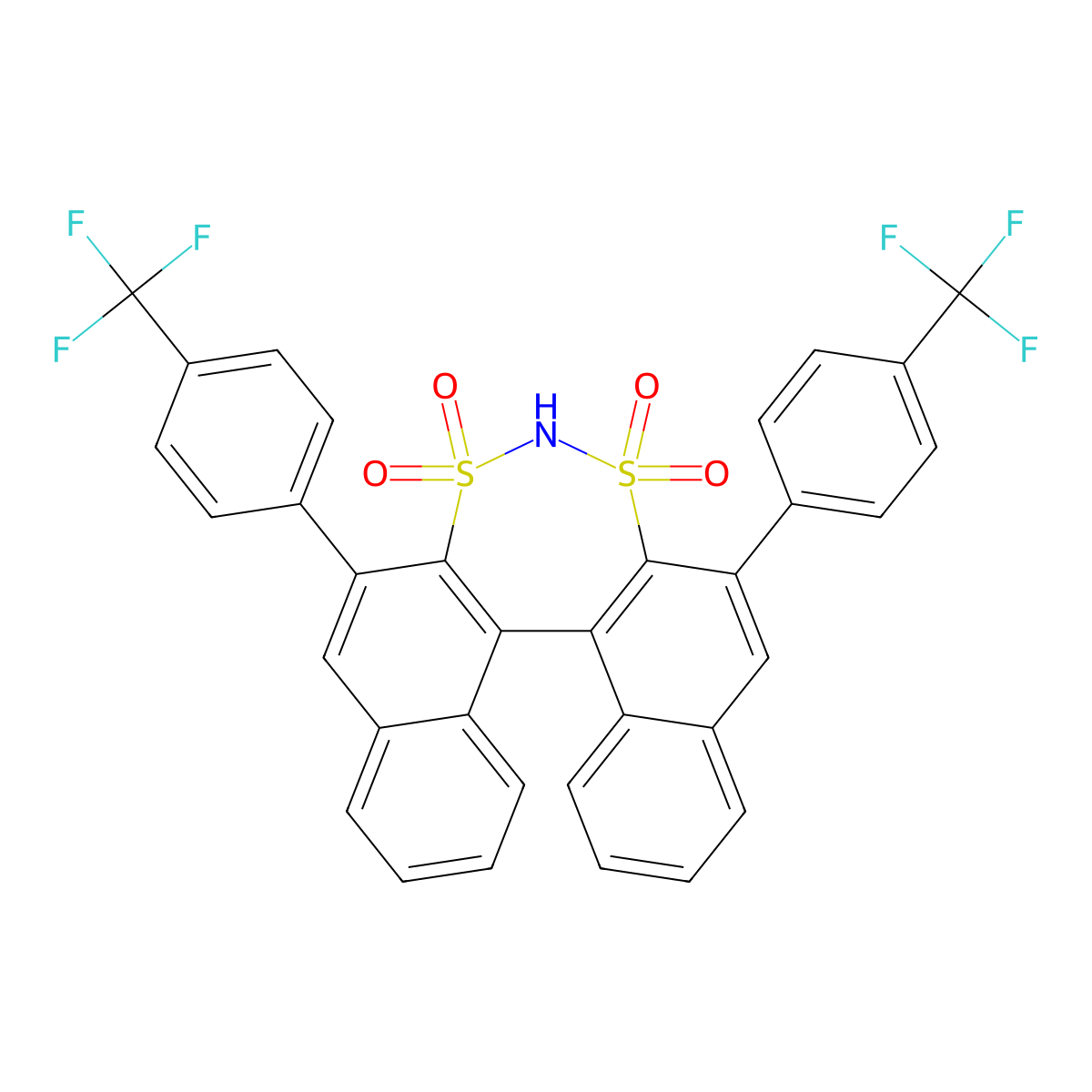 (R)-3,3'-Bis(4-trifluoromethylphenyl)-1,1'-binaphthyl-2,2'-disulfonimide molecular structure, CAS 1245748-56-4