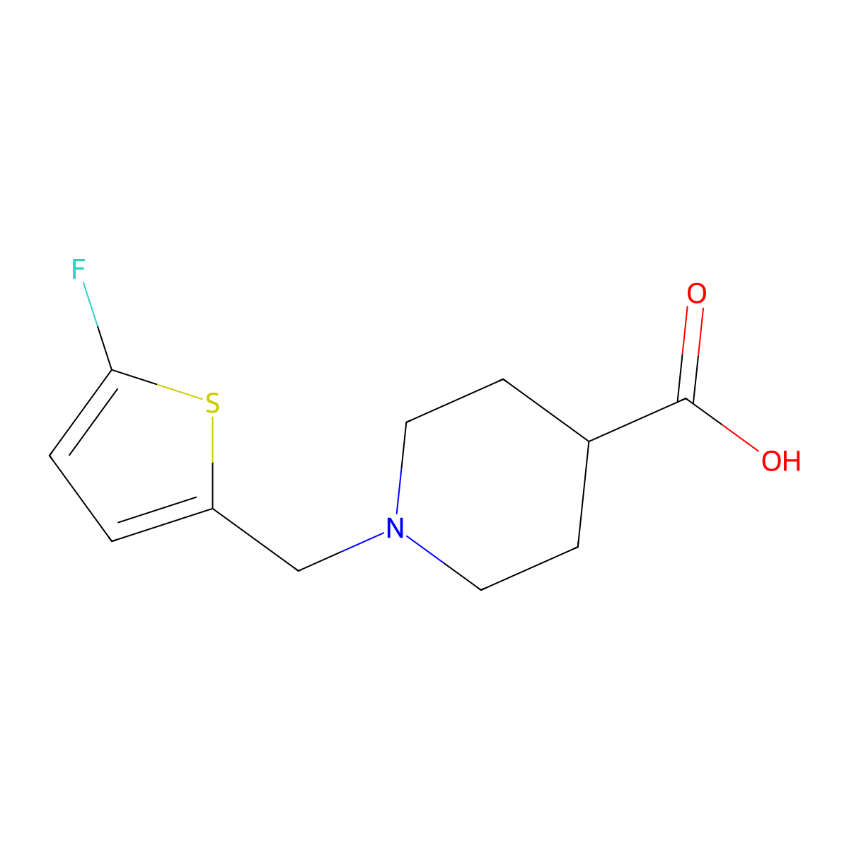 1-[(5-Fluorothiophen-2-yl)methyl]piperidine-4-carboxylic acid molecular structure, CAS 1245771-46-3