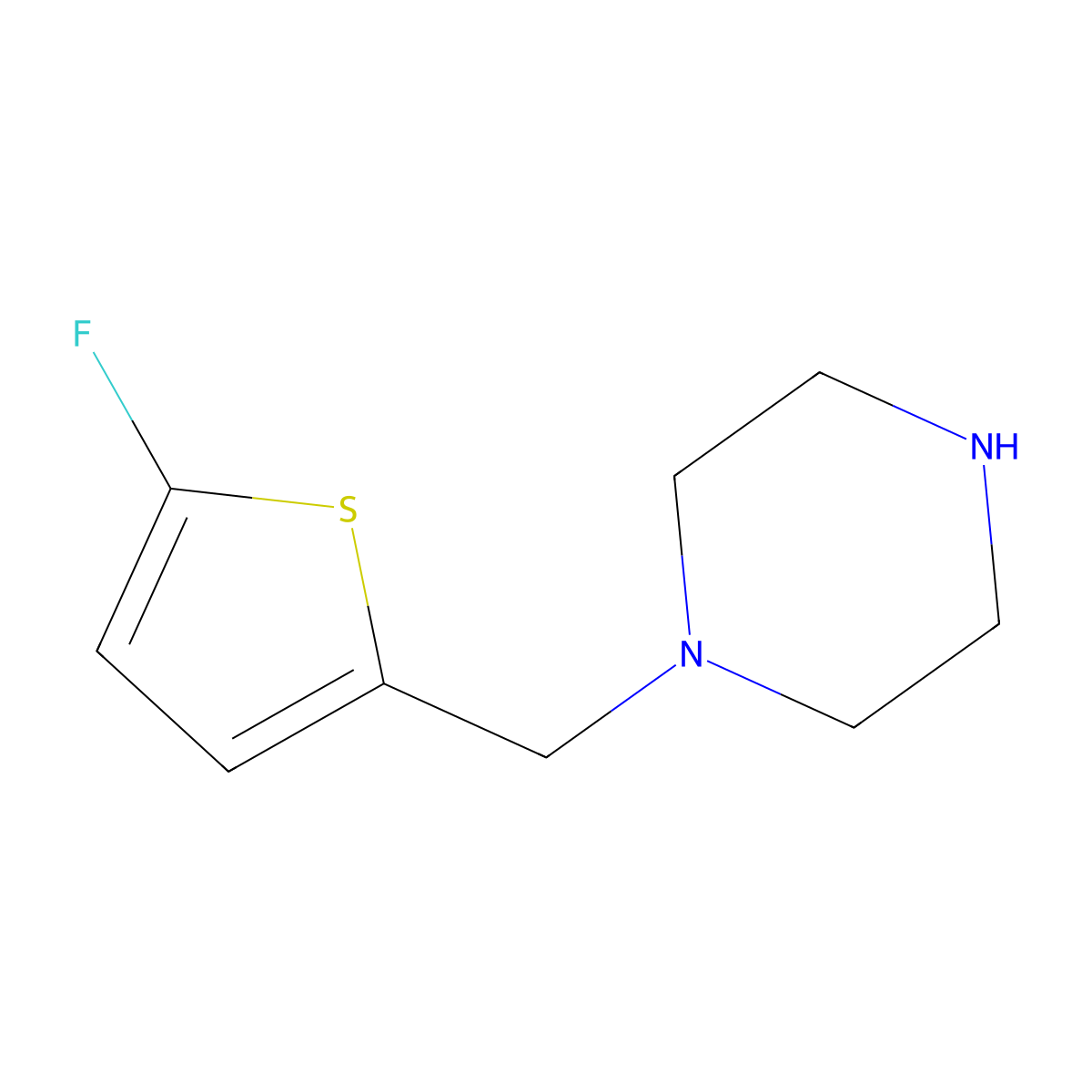 2-Fluoro-5-(piperazinylmethyl)thiophene molecular structure, CAS 1245771-49-6