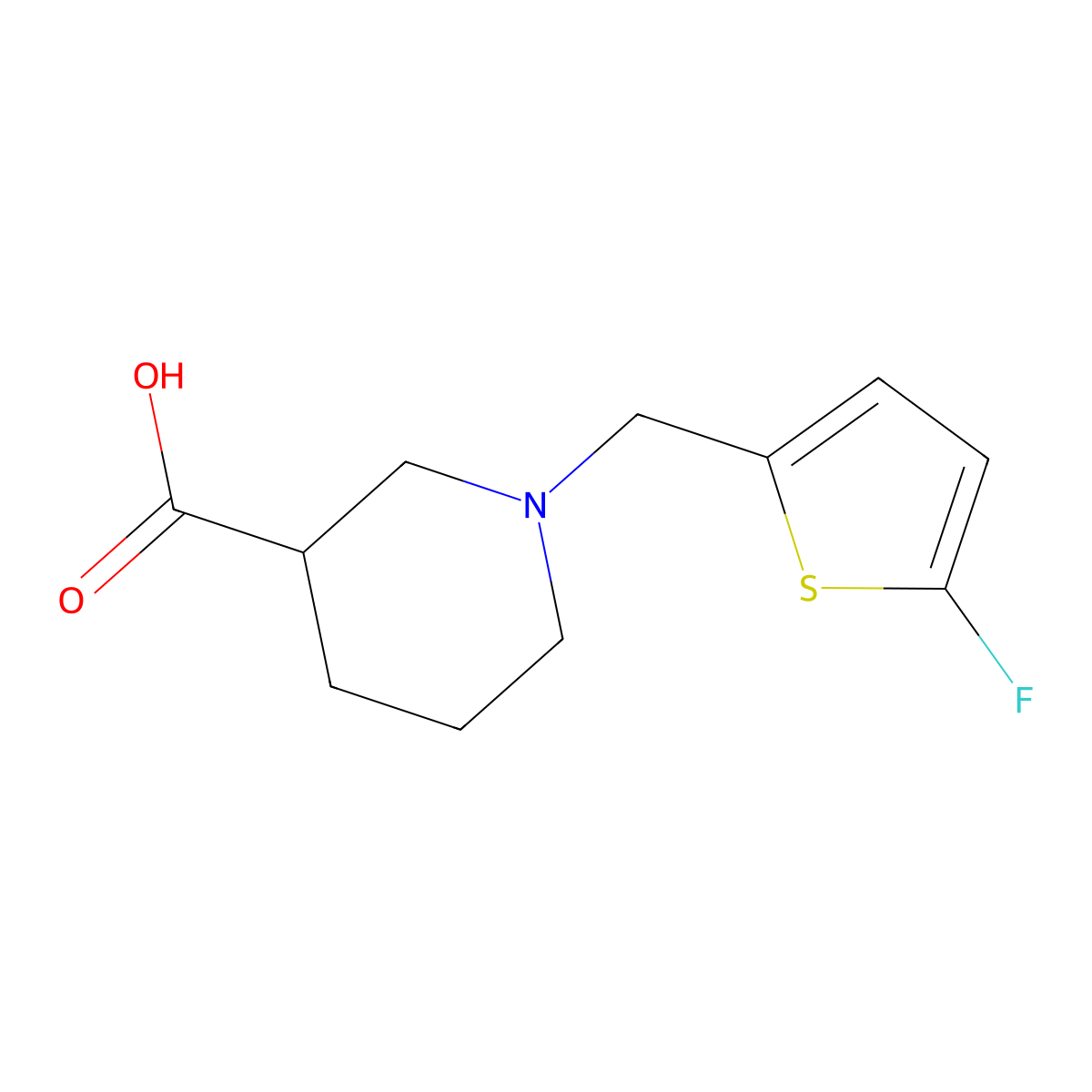 1-[(5-Fluorothien-2-yl)methyl]piperidine-3-carboxylic acid molecular structure, CAS 1245771-50-9