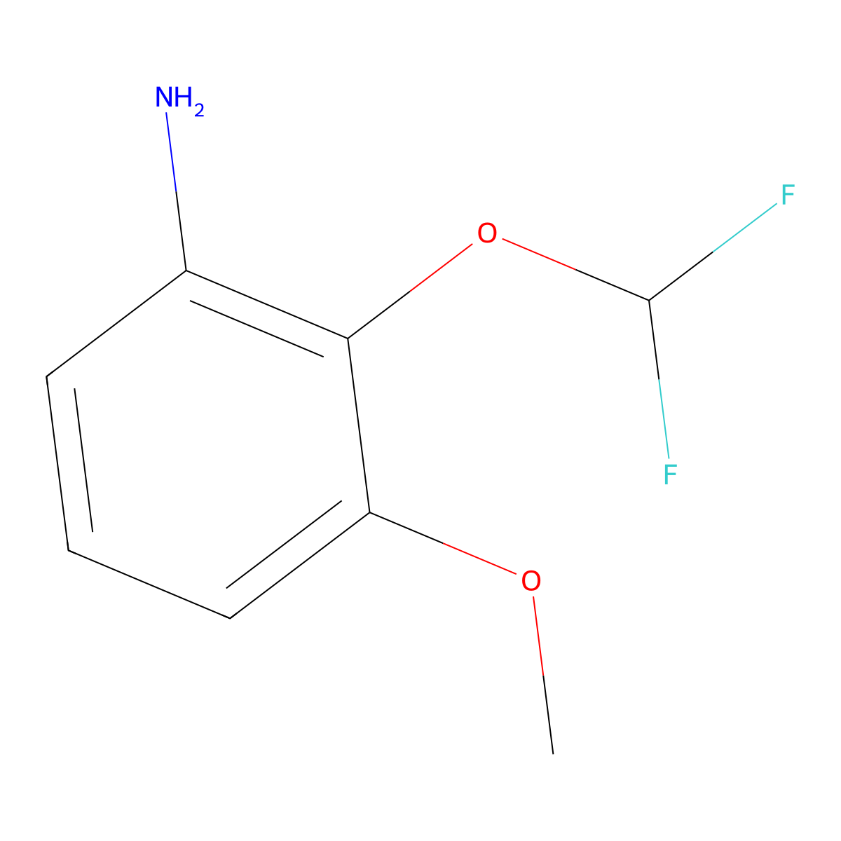 2-(Difluoromethoxy)-3-methoxyaniline molecular structure, CAS 1245771-59-8