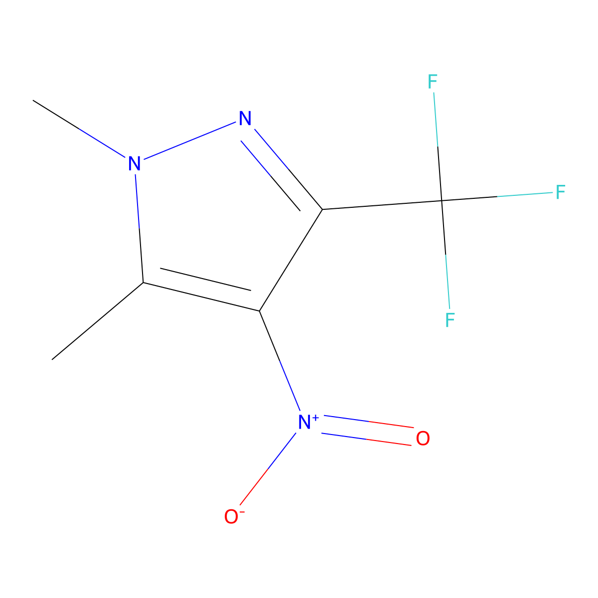 1,5-Dimethyl-4-nitro-3-(trifluoromethyl)-1H-pyrazole molecular structure, CAS 1245771-61-2