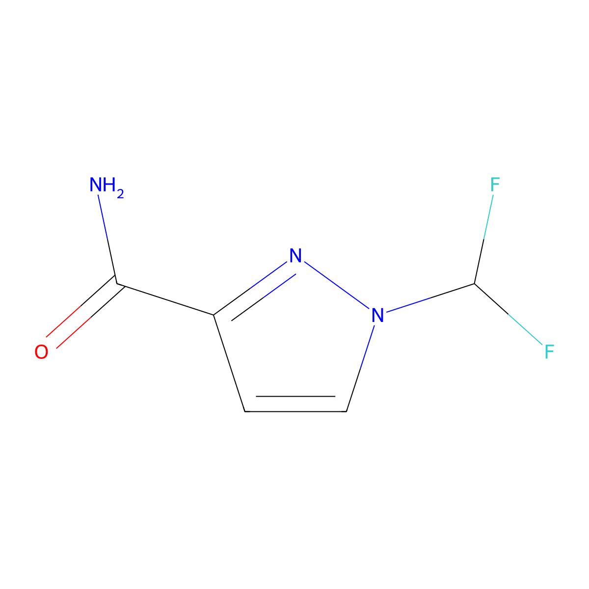 1-(difluoromethyl)-1H-pyrazole-3-carboxamide molecular structure, CAS 1245771-64-5