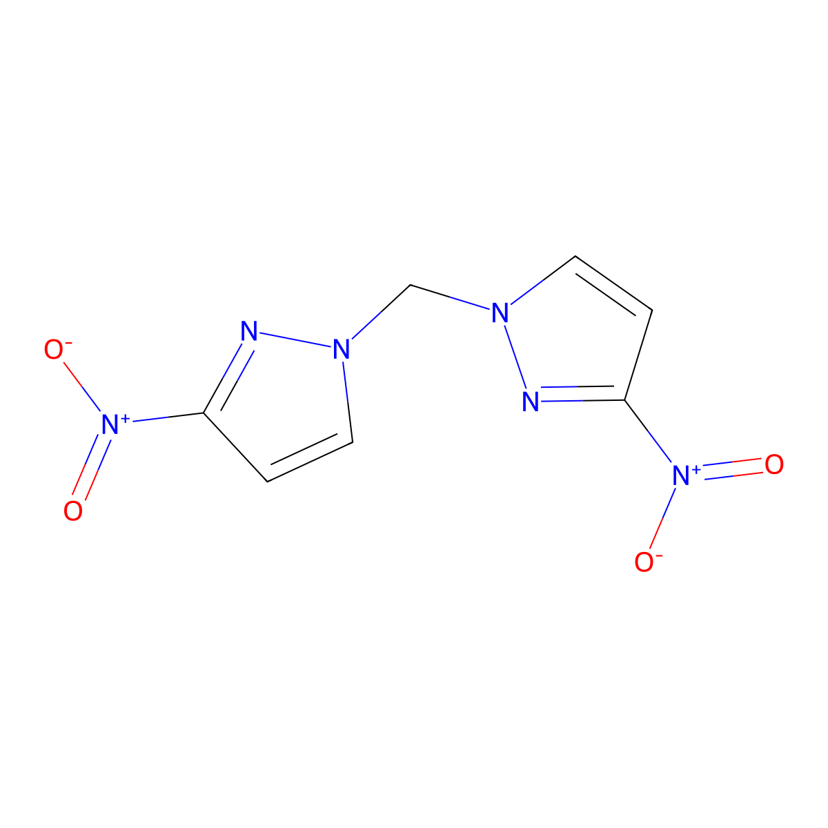 3-Nitro-1-[(3-nitropyrazolyl)methyl]pyrazole molecular structure, CAS 1245771-76-9