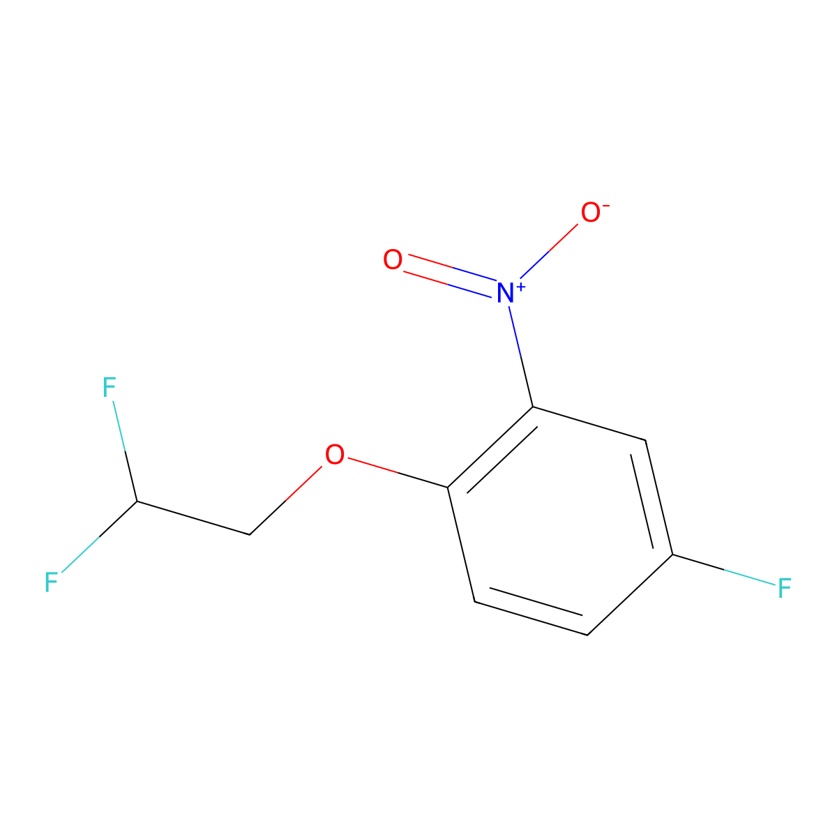 1-(2,2-Difluoroethoxy)-4-fluoro-2-nitrobenzene molecular structure, CAS 1245771-90-7