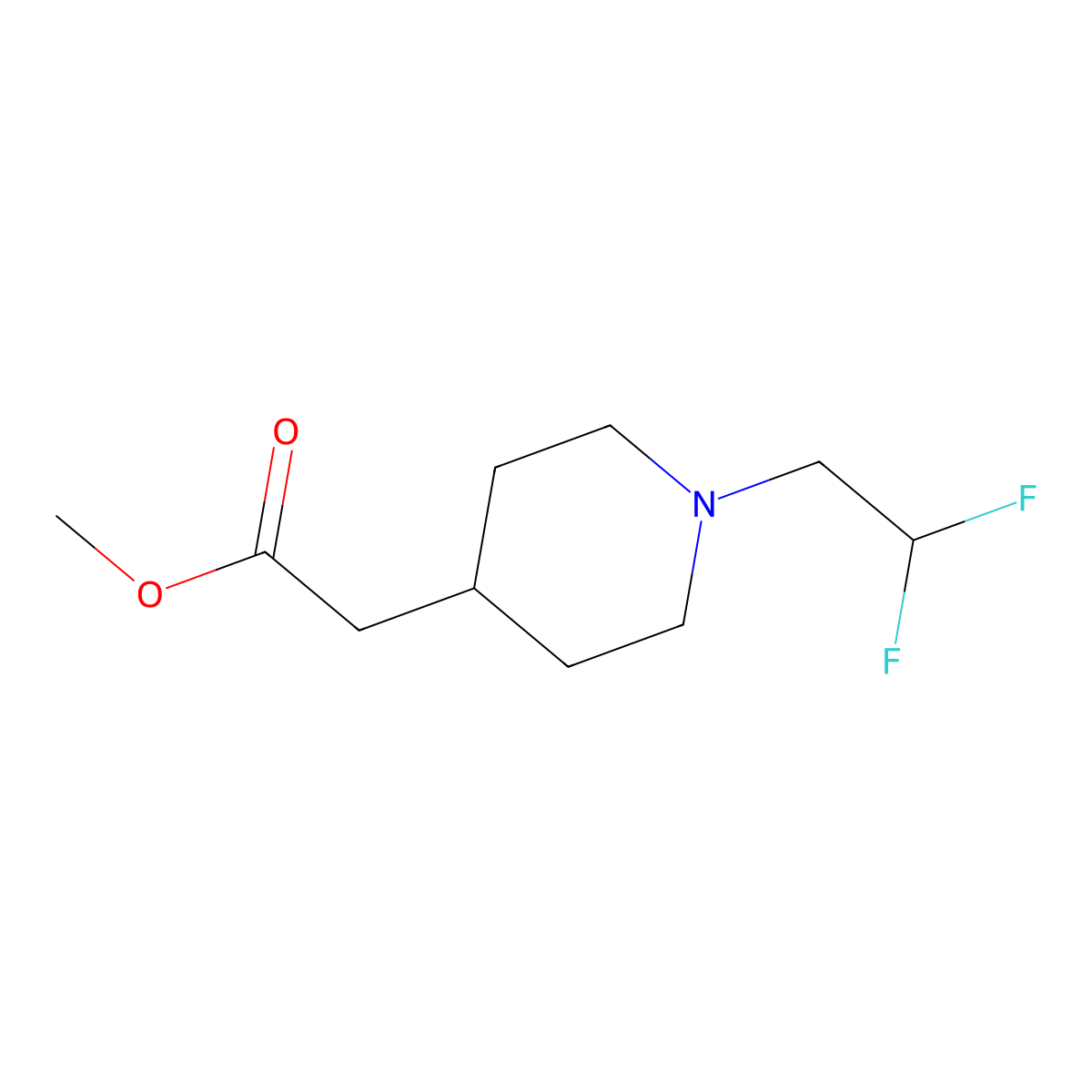 Methyl 2-[1-(2,2-difluoroethyl)-4-piperidyl]acetate molecular structure, CAS 1245772-02-4