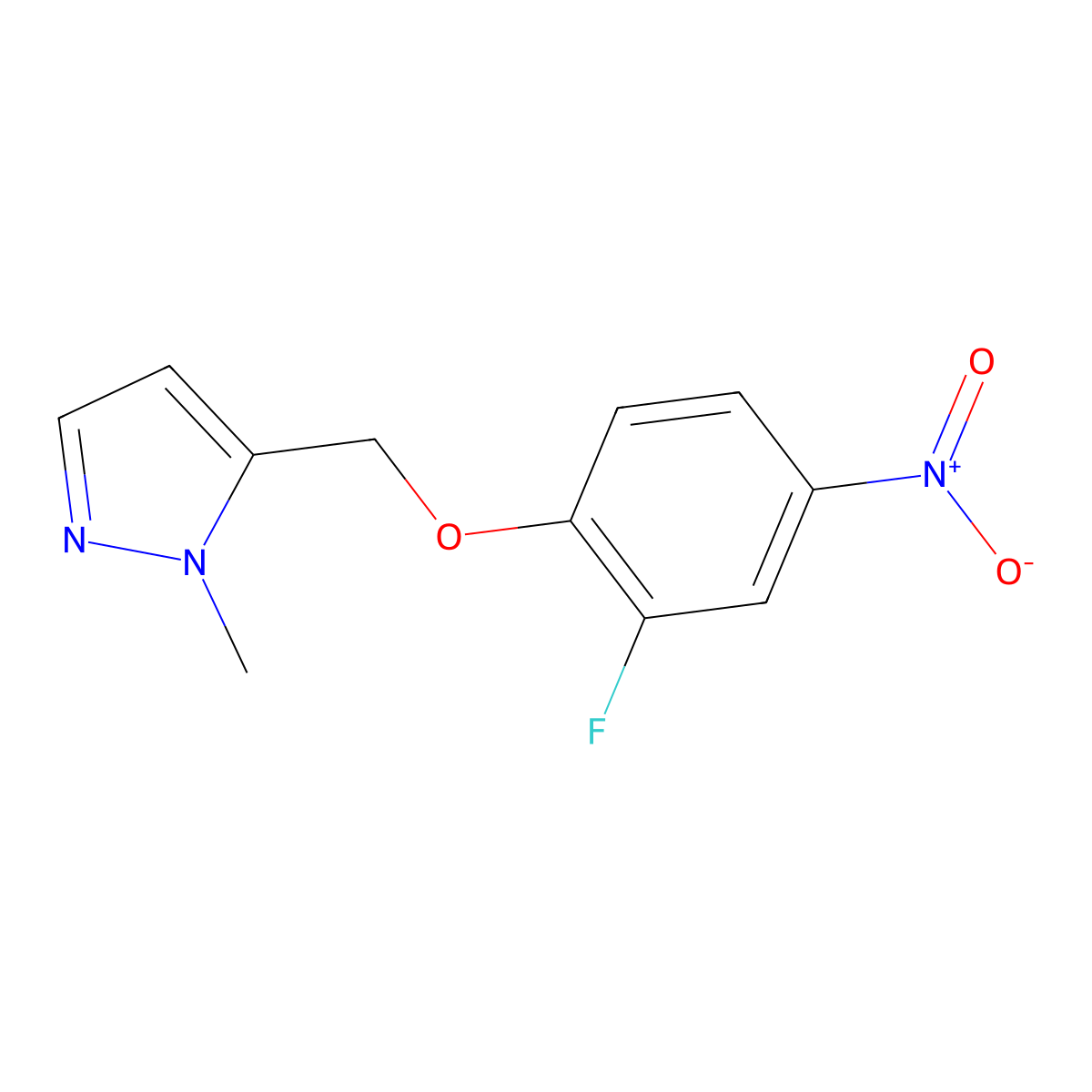 5-[(2-fluoro-4-nitrophenoxy)methyl]-1-methyl-1H-pyrazole molecular structure, CAS 1245772-04-6