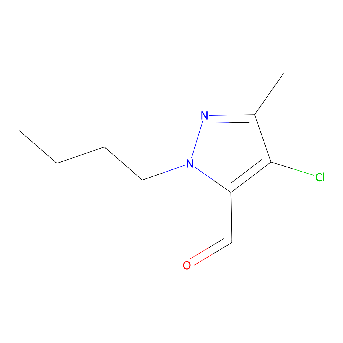 1-Butyl-4-chloro-3-methyl-1H-pyrazole-5-carbaldehyde molecular structure, CAS 1245772-06-8