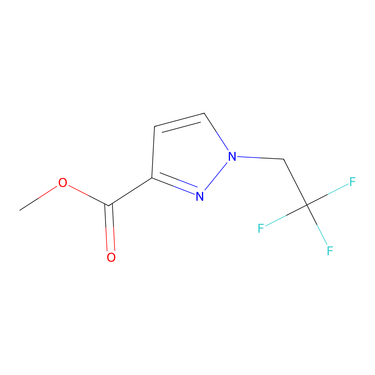 methyl 1-(2,2,2-trifluoroethyl)-1H-pyrazole-3-carboxylate molecular structure, CAS 1245772-13-7